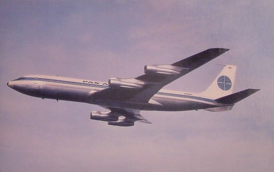 1960s A Pan Am 707 in-flight.
